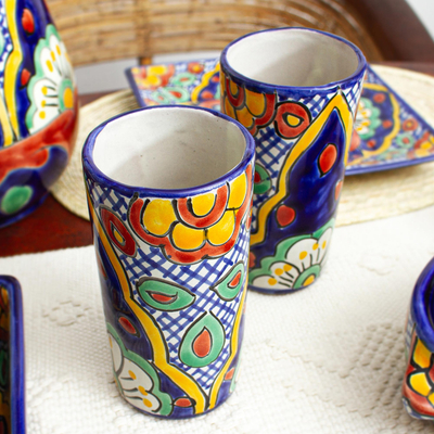 Keramikbecher, (Paar) - Keramikbecher im Talavera-Stil (Paar)