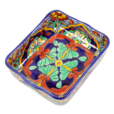 Cazuela de cerámica (47 onzas) - Cacerola de cerámica estilo talavera (47 onzas)