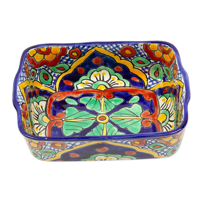 Ceramic casserole, 'Hidalgo Fiesta' (30 ounce) - Artisan Crafted Ceramic Casserole Dish (30 Ounce)
