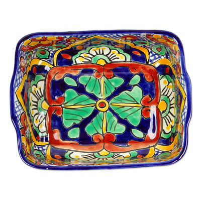 Ceramic casserole, 'Hidalgo Fiesta' (30 ounce) - Artisan Crafted Ceramic Casserole Dish (30 Ounce)