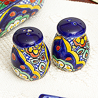 Ceramic salt and pepper shakers, 'Hidalgo Fiesta' (pair) - Multicoloured Ceramic Salt and Pepper Set (Pair)