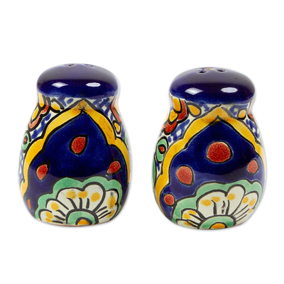 Ceramic salt and pepper shakers, 'Hidalgo Fiesta' (pair) - Multicolored Ceramic Salt and Pepper Set (Pair)