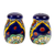 Ceramic salt and pepper shakers, 'Hidalgo Fiesta' (pair) - Multicolored Ceramic Salt and Pepper Set (Pair) (image 2b) thumbail