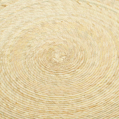 Bodenmatte aus Palmfaser - Einlagige geflochtene Palmwedel-Akzentmatte aus Mexiko