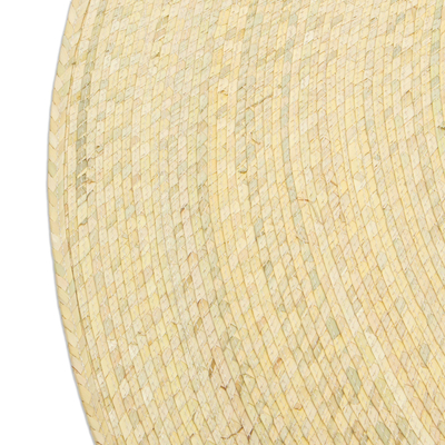 Bodenmatte aus Palmfaser - Einlagige geflochtene Palmwedel-Akzentmatte aus Mexiko