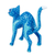 Wood alebrije sculpture, 'Celestial Cat' - Blue and Teal Alebrije Cat with Star-Like Patterns on Body