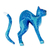 Wood alebrije sculpture, 'Celestial Cat' - Blue and Teal Alebrije Cat with Star-Like Patterns on Body