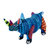 Wood alebrije sculpture, 'Cautious Blue Rhino' - Multi-colored Rhinoceros Alebrije Figure from Oaxaca (image 2d) thumbail