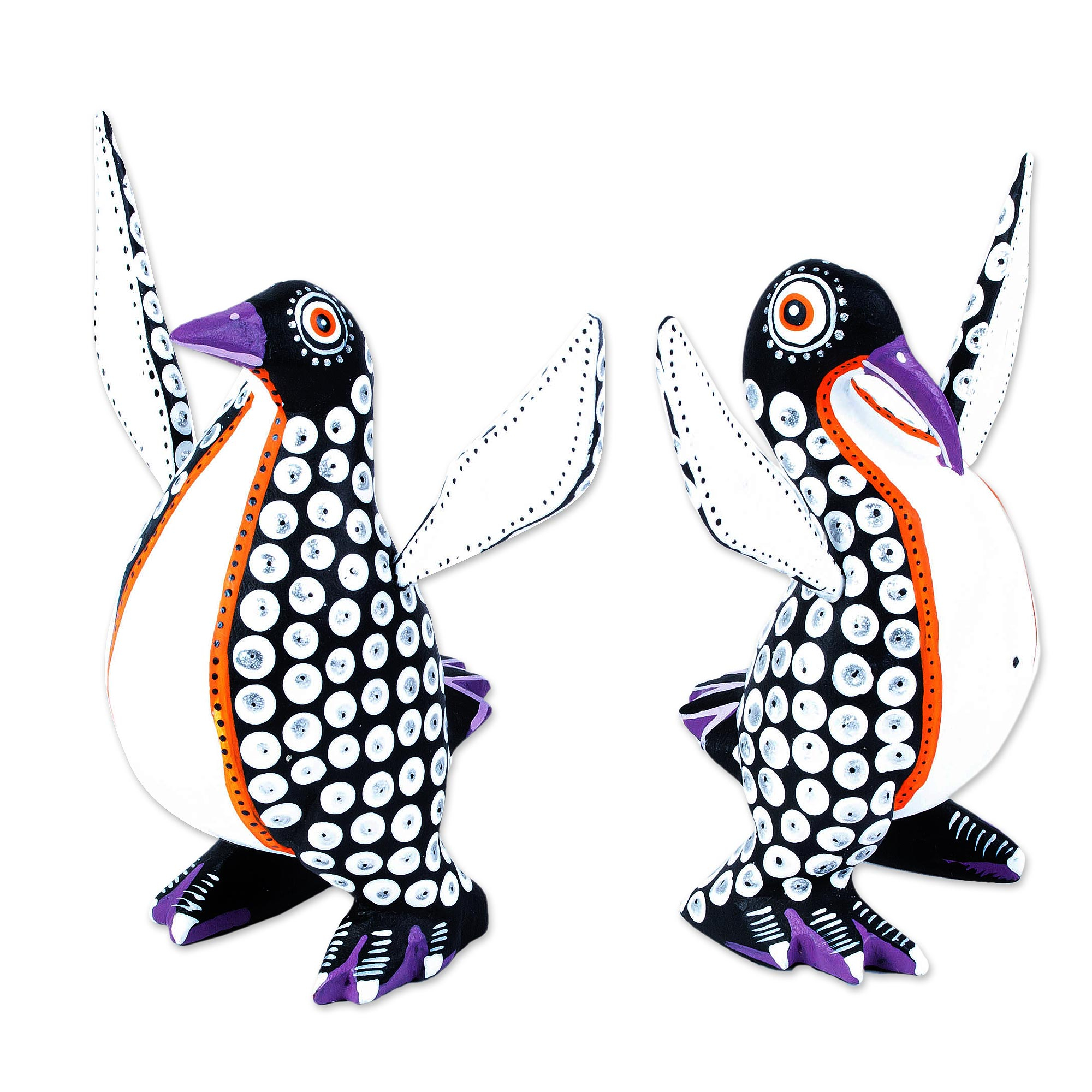 Black and White Penguin Alebrije Figures from Oaxaca (Pair) - Happy ...