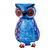 Wood alebrije sculpture, 'Blue Winged Owl' - Hand Carved Owl Alebrije with Blue Wings from Oaxaca