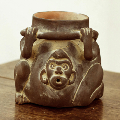 Ceramic decorative jar, Monkeyshines