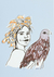 'New Life' - Siebdruck einer Frau mit einem Vogel aus Mexiko