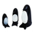 Marble sculptures, 'Penguin Parade' (set of 3) - Three Petite Mexican Black and White Marble Penguin Figures (image 2c) thumbail