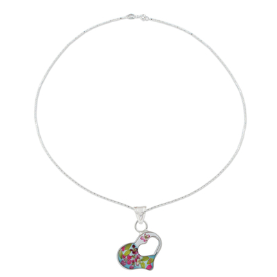 Halskette mit Anhänger aus Sterlingsilber - Halskette aus Sterlingsilber mit natürlichem Blumenanhänger