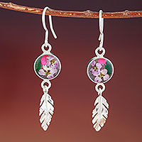 Sterling silver dangle earrings, 'Anahuac Purple'