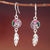Sterling silver dangle earrings, 'Anahuac Purple' - Sterling Silver and Dried Flower Dangle Earrings from Mexico thumbail