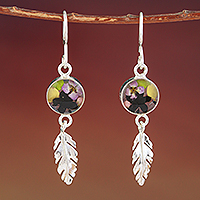 Sterling silver dangle earrings, 'Anahuac Black'