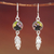 Sterling silver dangle earrings, 'Anahuac Black' - Sterling Silver and Dried Flower Dangle Earrings from Mexico thumbail