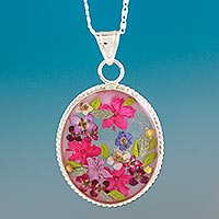 Featured review for Sterling silver pendant necklace, Antique Rose