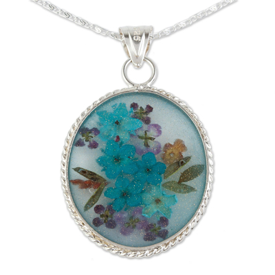 Set de regalo seleccionado - Set de regalo curado de resina floral en tonos azules y vidrio esculpido