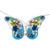 Natural flower pendant necklace, 'Blue Mexican Butterfly' - Sterling Silver and Dried Flower Blue Butterfly Necklace