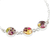 Sterling silver pendant bracelet, 'Purple Anahuac Flowers' - Sterling Silver Chain Bracelet with Three Flowered Pendants (image 2c) thumbail