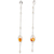 Amber dangle earrings, 'Fantasy Glow' - Sterling Silver Dangle Earrings Encasing Amber Beads (image 2a) thumbail