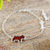 Amber pendant bracelet, 'Feeding Fido' - Amber Dog Pendant on Sterling Silver Chain Bracelet thumbail