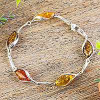 Amber link bracelet, Desert Honey