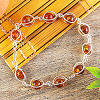 Amber link bracelet, Desert Orbs