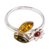 Amber cocktail ring, 'Honeydrop Flower' - Flower Sterling Silver and Amber Cocktail Ring from Mexico (image 2b) thumbail