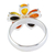 Amber cocktail ring, 'Five Glowing Petals' - Five Petal Amber Sterling Silver Cocktail Ring with Flower (image 2c) thumbail