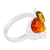 Amber cocktail ring, 'Heart Team' - Sterling Silver Cocktail Ring with Heart Shape and Amber (image 2b) thumbail