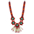 Perlenanhänger-Halskette, „Wixarika Sun“ – Peyote-Anhänger und Wasserfall-Perlen-Huichol-Halskette