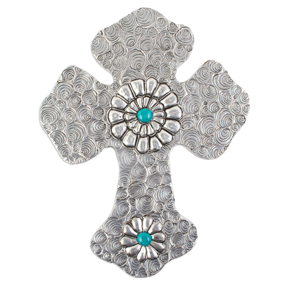 Colonial Mexico Style Aluminum Cross Wall Decoration