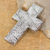 aluminium repousse cross, 'Mexican Belief' - Wall Cross in Oxidized Crosshatched aluminium Repousse