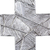 Cruz de aluminio repujado - Cruz de pared en aluminio oxidado repujado entrecruzado