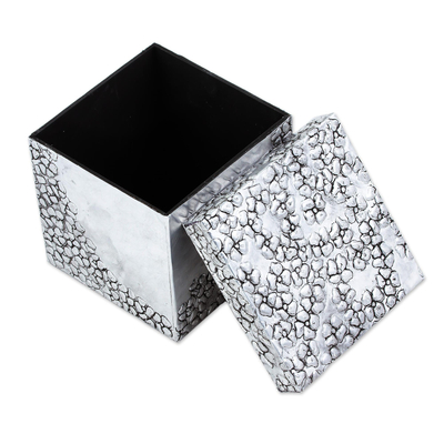 aluminium repousse decorative box, 'Blossom Cascade' - aluminium Repousse  Floral Decorative Box from Mexico