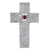 Kreuz aus Aluminium-Repousse - Dekoratives Wandkreuz aus Aluminium-Repousse mit Bernsteinblume
