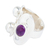 Cultured pearl and amethyst wrap ring, 'Purple and White' - Bold Sterling Silver Wrap Ring with Amethyst and Pearls (image 2b) thumbail