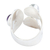 Cultured pearl and amethyst wrap ring, 'Purple and White' - Bold Sterling Silver Wrap Ring with Amethyst and Pearls (image 2d) thumbail
