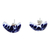 Ceramic button earrings, 'Talavera Moon' - Puebla Talavera-Inspired Crescent Moon Earrings from Jalisco