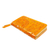 Clutch-Geldbörse aus Leder, 'Sunrise Keeper' - Sunrise Orange Leder Tasche mit Reißverschluss aus Mexiko