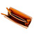 Leather clutch purse, 'Sunrise Keeper' - Sunrise Orange Tooled Leather Zip Clutch Bag from Mexico