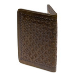 Leather passport holder, 'Deep Olive Traveler' - Army Green Embossed Leather Passport Holder from Mexico