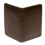 Leather passport holder, 'Deep Olive Traveler' - Army Green Embossed Leather Passport Holder from Mexico