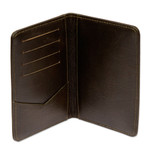 Leather passport holder, 'Deep Olive Traveler' - Army Green Embossed Leather Passport Holder from Mexico