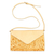 Leather sling, 'Guadalajara Tote' - Almond Beige Leather Sling Bag with Embossed Pattern (image 2a) thumbail