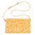 Leather sling, 'Guadalajara Tote' - Almond Beige Leather Sling Bag with Embossed Pattern (image 2b) thumbail