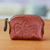 Leather coin purse, 'Copper Coin Keeper' - Spice Colored Zippered Leather Coin Purse from Mexico